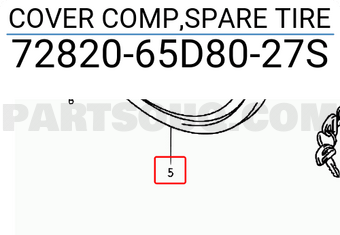 Suzuki 7282065D8027S COVER COMP,SPARE TIRE