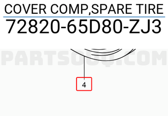 Suzuki 7282065D80ZJ3 COVER COMP,SPARE TIRE