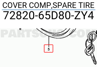 Suzuki 7282065D80ZY4 COVER COMP,SPARE TIRE
