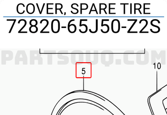Suzuki 7282065J50Z2S COVER, SPARE TIRE