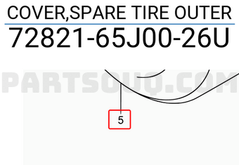 Suzuki 7282165J0026U COVER,SPARE TIRE OUTER