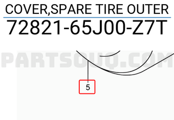 Suzuki 7282165J00Z7T COVER,SPARE TIRE OUTER