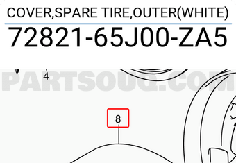 Suzuki 7282165J00ZA5 COVER,SPARE TIRE,OUTER(WHITE)