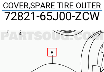 Suzuki 7282165J00ZCW COVER,SPARE TIRE OUTER