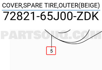 Suzuki 7282165J00ZDK COVER,SPARE TIRE,OUTER(BEIGE)