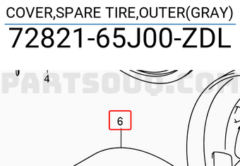 Suzuki 7282165J00ZDL COVER,SPARE TIRE,OUTER(GRAY)