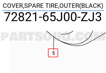 Suzuki 7282165J00ZJ3 COVER,SPARE TIRE,OUTER(BLACK)
