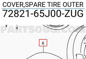Suzuki 7282165J00ZUG COVER,SPARE TIRE OUTER