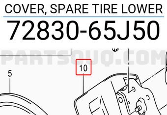 Suzuki 7283065J50 COVER, SPARE TIRE LOWER