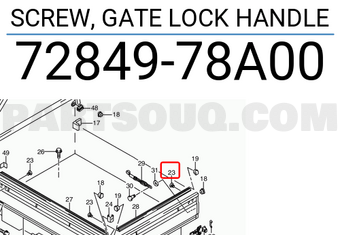 Suzuki 7284978A00 SCREW, GATE LOCK HANDLE