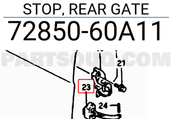 Suzuki 7285060A11 STOP, REAR GATE
