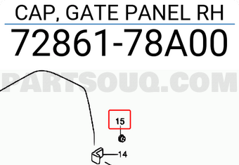 Suzuki 7286178A00 CAP, GATE PANEL RH