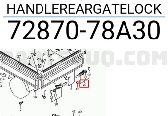 Suzuki 7287078A30 HANDLEREARGATELOCK