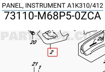 Suzuki 73110M68P50ZCA PANEL, INSTRUMENT A1K310/412