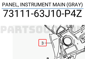 Suzuki 7311163J10P4Z PANEL, INSTRUMENT MAIN (GRAY)
