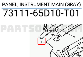Suzuki 7311165D10T01 PANEL, INSTRUMENT MAIN (GRAY)