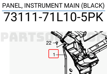 Suzuki 7311171L105PK PANEL, INSTRUMENT MAIN (BLACK)