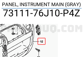 Suzuki 7311176J10P4Z PANEL, INSTRUMENT MAIN (GRAY)