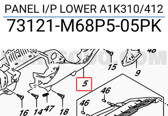 Suzuki 73121M68P505PK PANEL I/P LOWER A1K310/412