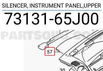 Suzuki 7313165J00 SILENCER, INSTRUMENT PANEL,UPPER