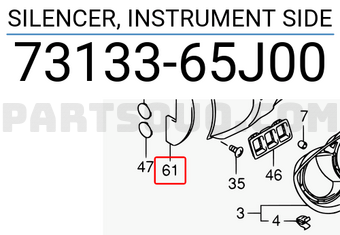 Suzuki 7313365J00 SILENCER, INSTRUMENT SIDE