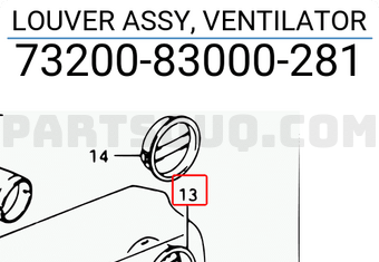 Suzuki 7320083000281 LOUVER ASSY, VENTILATOR