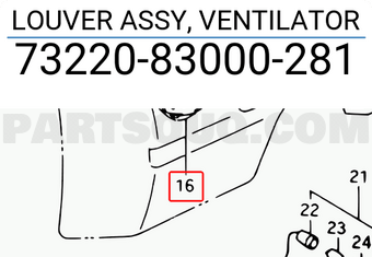 Suzuki 7322083000281 LOUVER ASSY, VENTILATOR