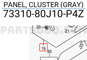 Suzuki 7331080J10P4Z PANEL, CLUSTER (GRAY)