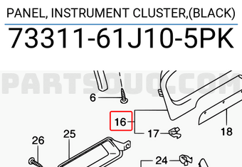 Suzuki 7331161J105PK PANEL, INSTRUMENT CLUSTER,(BLACK)