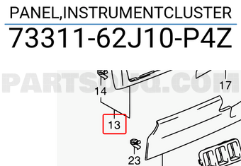Suzuki 7331162J10P4Z PANEL,INSTRUMENTCLUSTER