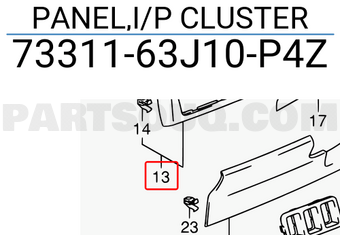 Suzuki 7331163J10P4Z PANEL,I/P CLUSTER