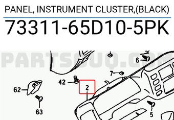 Suzuki 7331165D105PK PANEL, INSTRUMENT CLUSTER,(BLACK)