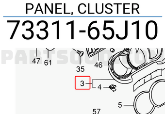 Suzuki 7331165J10 PANEL, CLUSTER