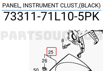 Suzuki 7331171L105PK PANEL, INSTRUMENT CLUST,(BLACK)
