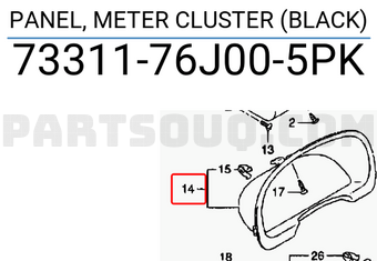 Suzuki 7331176J005PK PANEL, METER CLUSTER (BLACK)