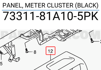 Suzuki 7331181A105PK PANEL, METER CLUSTER (BLACK)