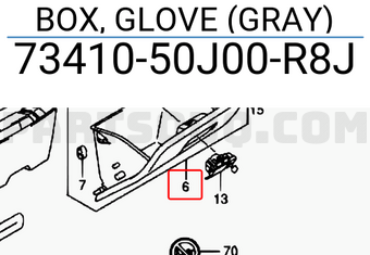 Suzuki 7341050J00R8J BOX, GLOVE (GRAY)