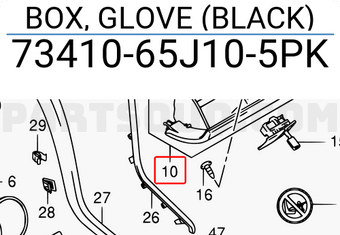 Suzuki 7341065J105PK BOX, GLOVE (BLACK)