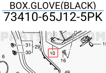 Suzuki 7341065J125PK BOX.GLOVE(BLACK)