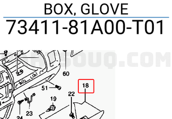 Suzuki 7341181A00T01 BOX, GLOVE