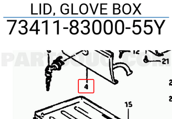 Suzuki 734118300055Y LID, GLOVE BOX