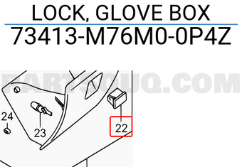 Suzuki 73413M76M00P4Z LOCK, GLOVE BOX