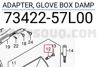 Suzuki 7342257L00 ADAPTER, GLOVE BOX DAMP