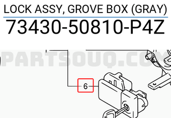 Suzuki 7343050810P4Z LOCK ASSY, GROVE BOX (GRAY)