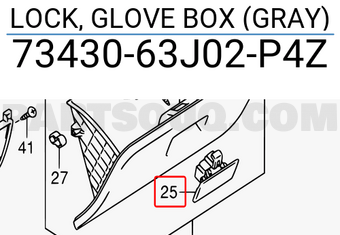 Suzuki 7343063J02P4Z LOCK, GLOVE BOX (GRAY)