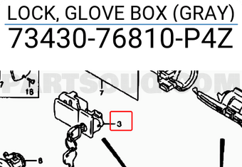 Suzuki 7343076810P4Z LOCK, GLOVE BOX (GRAY)