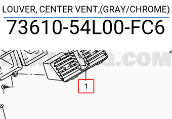 Suzuki 7361054L00FC6 LOUVER, CENTER VENT,(GRAY/CHROME)