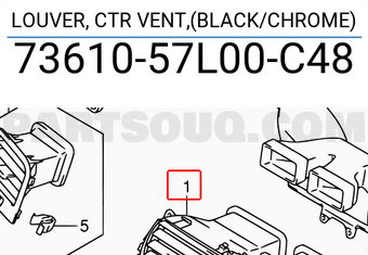 Suzuki 7361057L00C48 LOUVER, CTR VENT,(BLACK/CHROME)