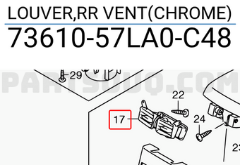 Suzuki 7361057LA0C48 LOUVER,RR VENT(CHROME)