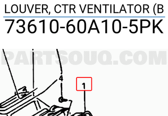 Suzuki 7361060A105PK LOUVER, CTR VENTILATOR (B